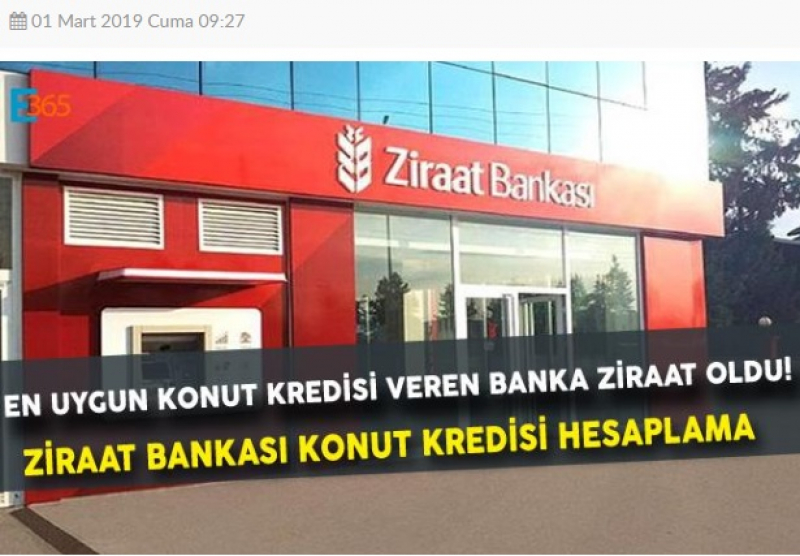 Ziraat Bankası Konut Kredilerini Düşürdü.